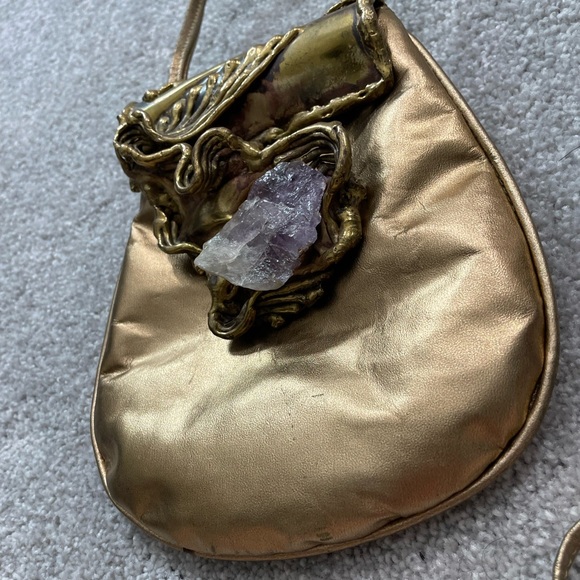 🚚MOVING SALE Vintage 1970 Carvalhu's Brutalist Amethyst Brass & bronze Leather - Picture 14 of 16